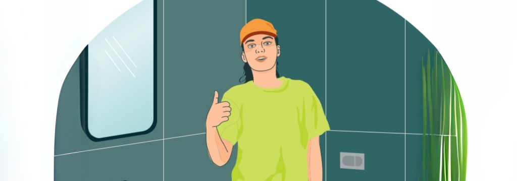 Plattsättare klar kaklat badrum